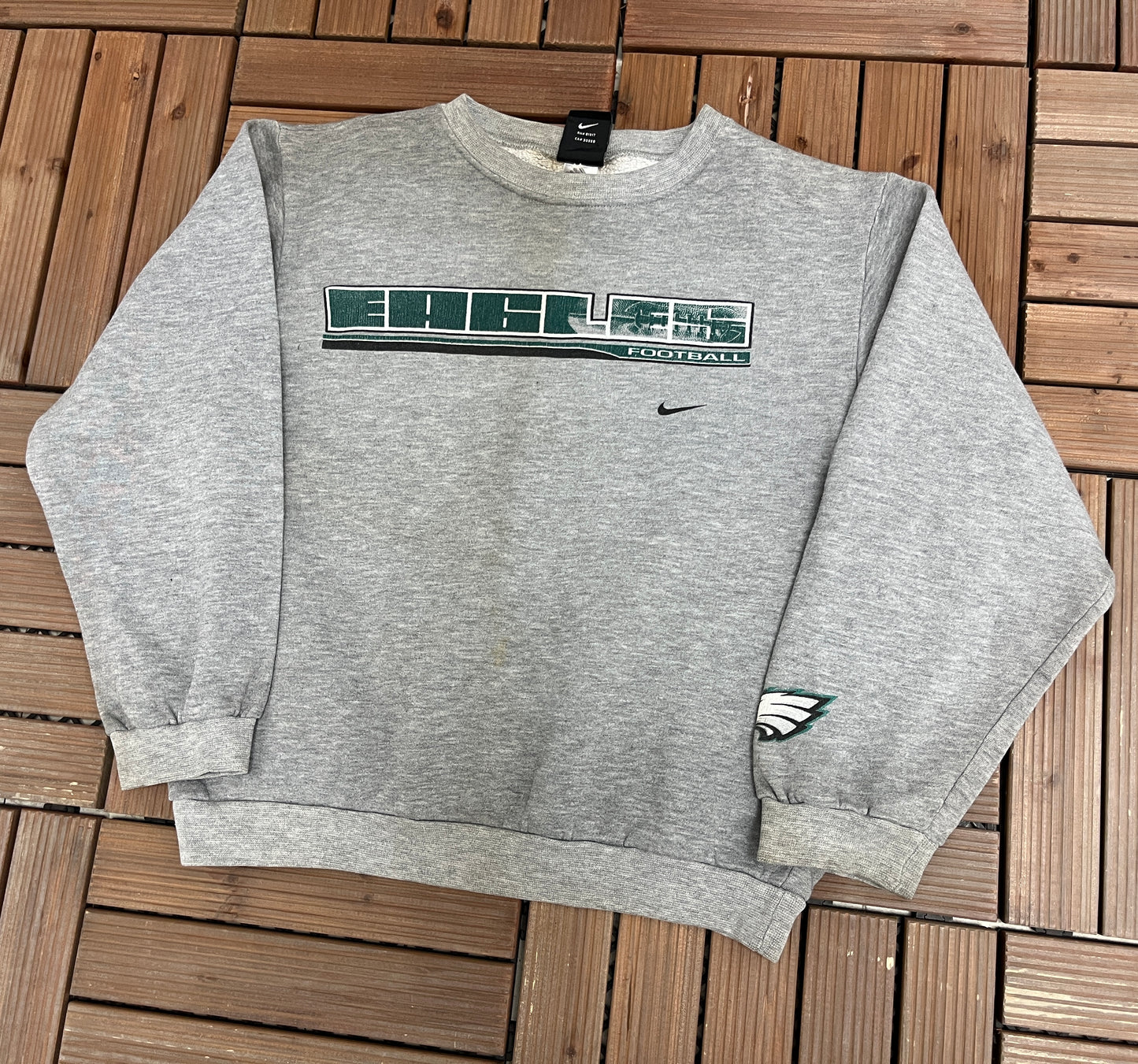 Philadelphia Eagles Nike Graphic Crewneck | Size X-Small | Vintage 2000s Nike NFL Football Grey Sweater |