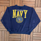 Annapolis Navy Graphic Crewneck | Size X-Large | Vintage 1990s Galt Sand College Blue Sweater |