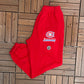 Montreal Canadiens Track Pants | Size Large | Vintage 1990s NHL Hockey Red Sweat Pants |