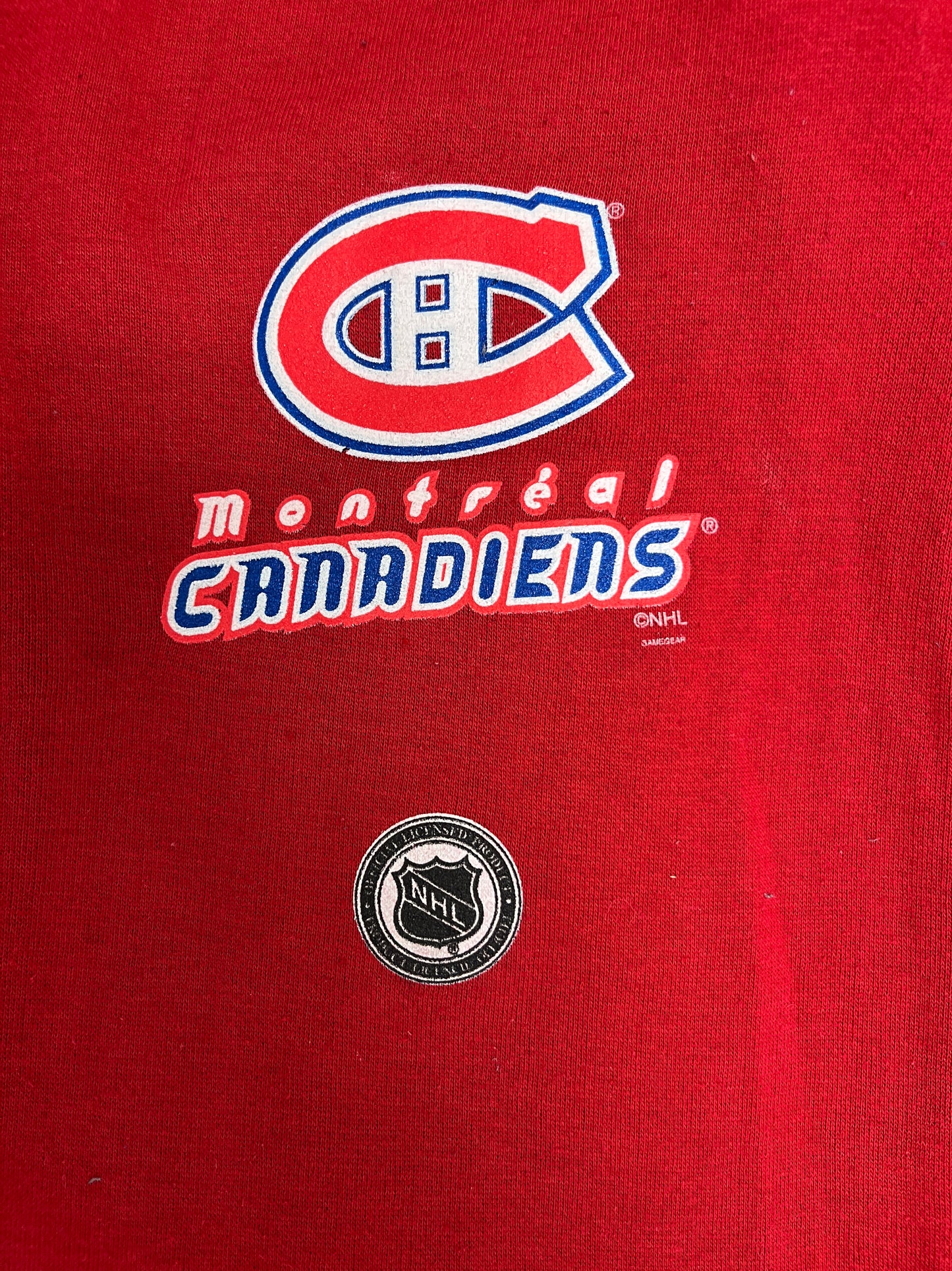 Montreal Canadiens Track Pants | Size Large | Vintage 1990s NHL Hockey Red Sweat Pants |