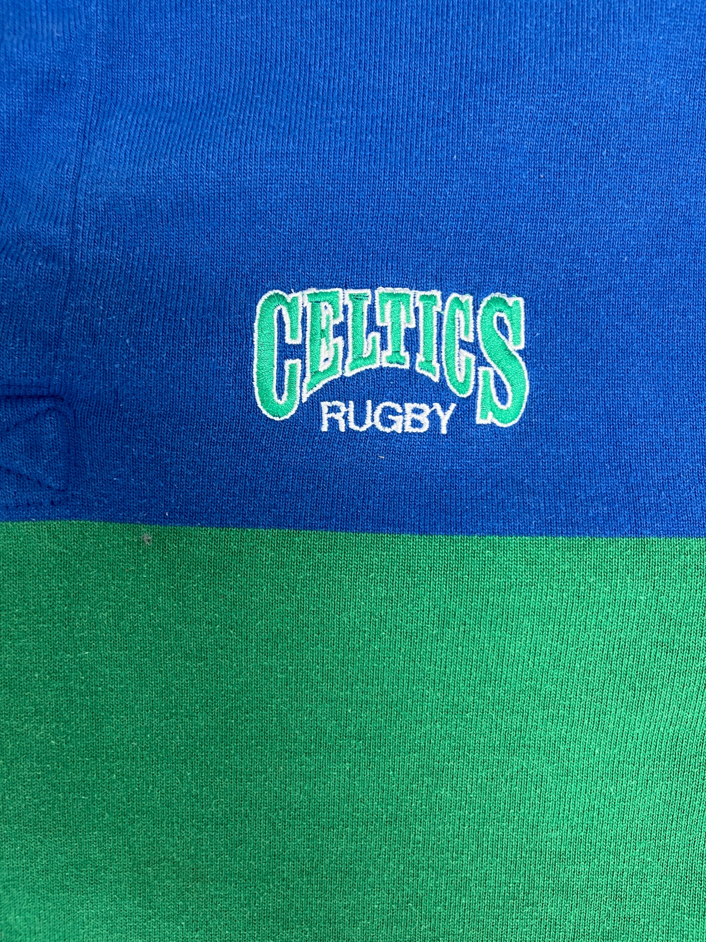 Celtics Rugby Stitched Collared Graphic Tee | Size X-Large | Vintage 1990s Colourblocked T-Shirt |