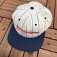 Sears Chargers Graphic Hat | Snap Back | Vintage 1990s Made in USA Pinstripe White Cap |