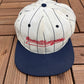 Sears Chargers Graphic Hat | Snap Back | Vintage 1990s Made in USA Pinstripe White Cap |