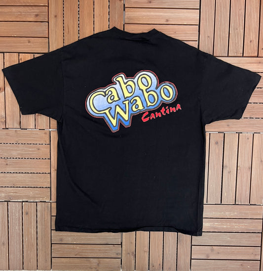 Cabo Wabo Cantina Graphic Tee | Size XX-Large | Vintage 1990s Tourist Promotional Black T-Shirt |