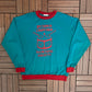 Bytown Chowder & Marching Society Graphic Crewneck | Size X-Large | Vintage 1990s Teal Promotional Sweater |