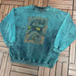 Genoa Bay Designs Abstract Graphic Crewneck | Size Large | Vintage 1990s Abstract Art Green Sweater |