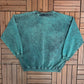 Genoa Bay Designs Abstract Graphic Crewneck | Size Large | Vintage 1990s Abstract Art Green Sweater |