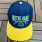 Notre Dame Fighting Irish Graphic Hat | Snap Back | Vintage 1990s College Sports Blue Cap |