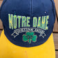 Notre Dame Fighting Irish Graphic Hat | Snap Back | Vintage 1990s College Sports Blue Cap |