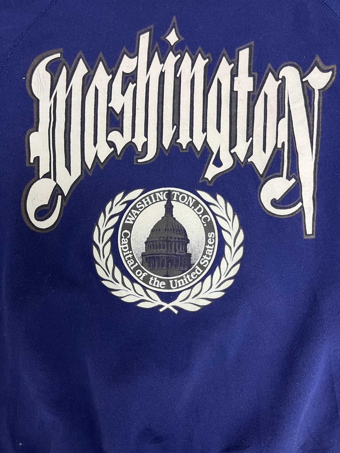 Washington, DC Graphic Crewneck | Size X-Large | Vintage 1980s Tourist Purple Sweater |