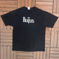 The Beatles Spell Out Graphic Tee | Size X-Large | Vintage 2000s Retro Rock Band Music Black T-Shirt |