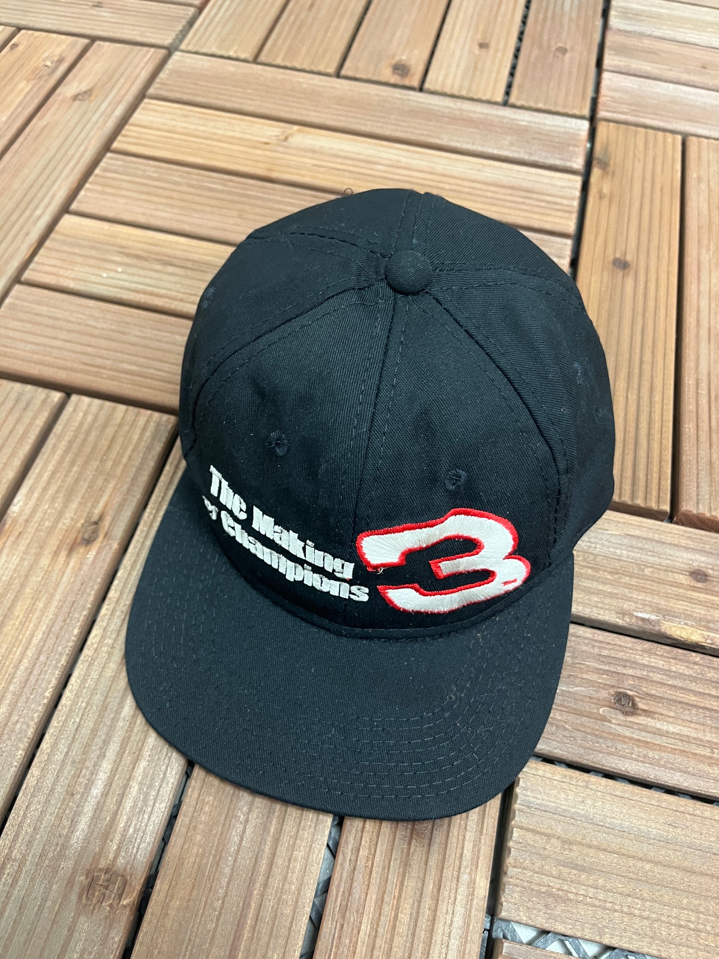 Dale Earnhardt the Making of Champions Graphic Hat | Snap Back | Vintage 1990s NASCAR Racing Black Cap | Made in USA |