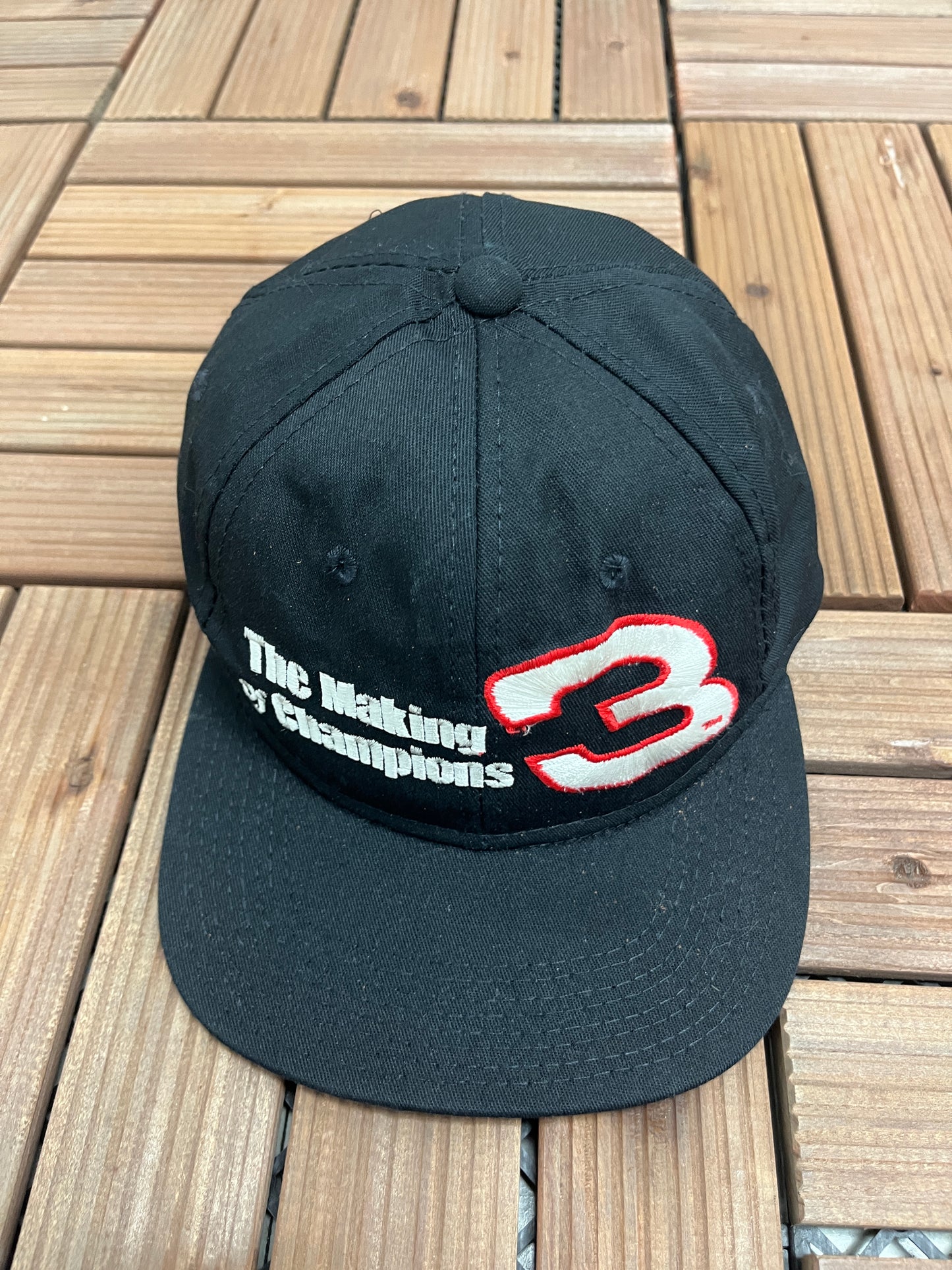 Dale Earnhardt the Making of Champions Graphic Hat | Snap Back | Vintage 1990s NASCAR Racing Black Cap | Made in USA |