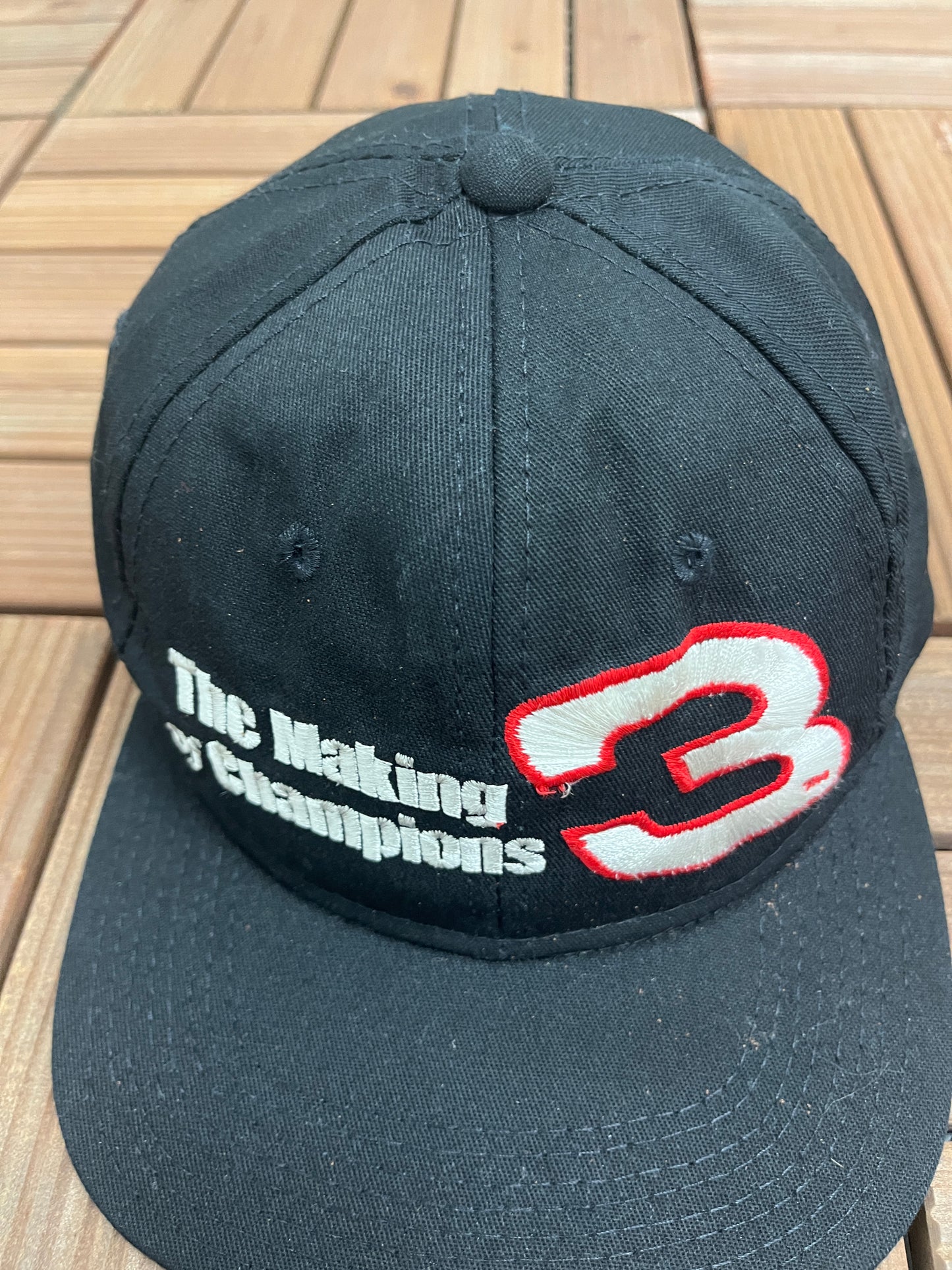 Dale Earnhardt the Making of Champions Graphic Hat | Snap Back | Vintage 1990s NASCAR Racing Black Cap | Made in USA |