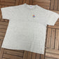Kansas Jayhawks Small Embroidered Graphic Tee | Size XL | Vintage 1990s College Sports Grey T-Shirt | Made in USA |
