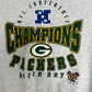 Green Bay Packers Super Bowl XXXI Graphic Crewneck | Size X-Large | Vintage 1990s NFL Football Grey Sweater | Made in USA |