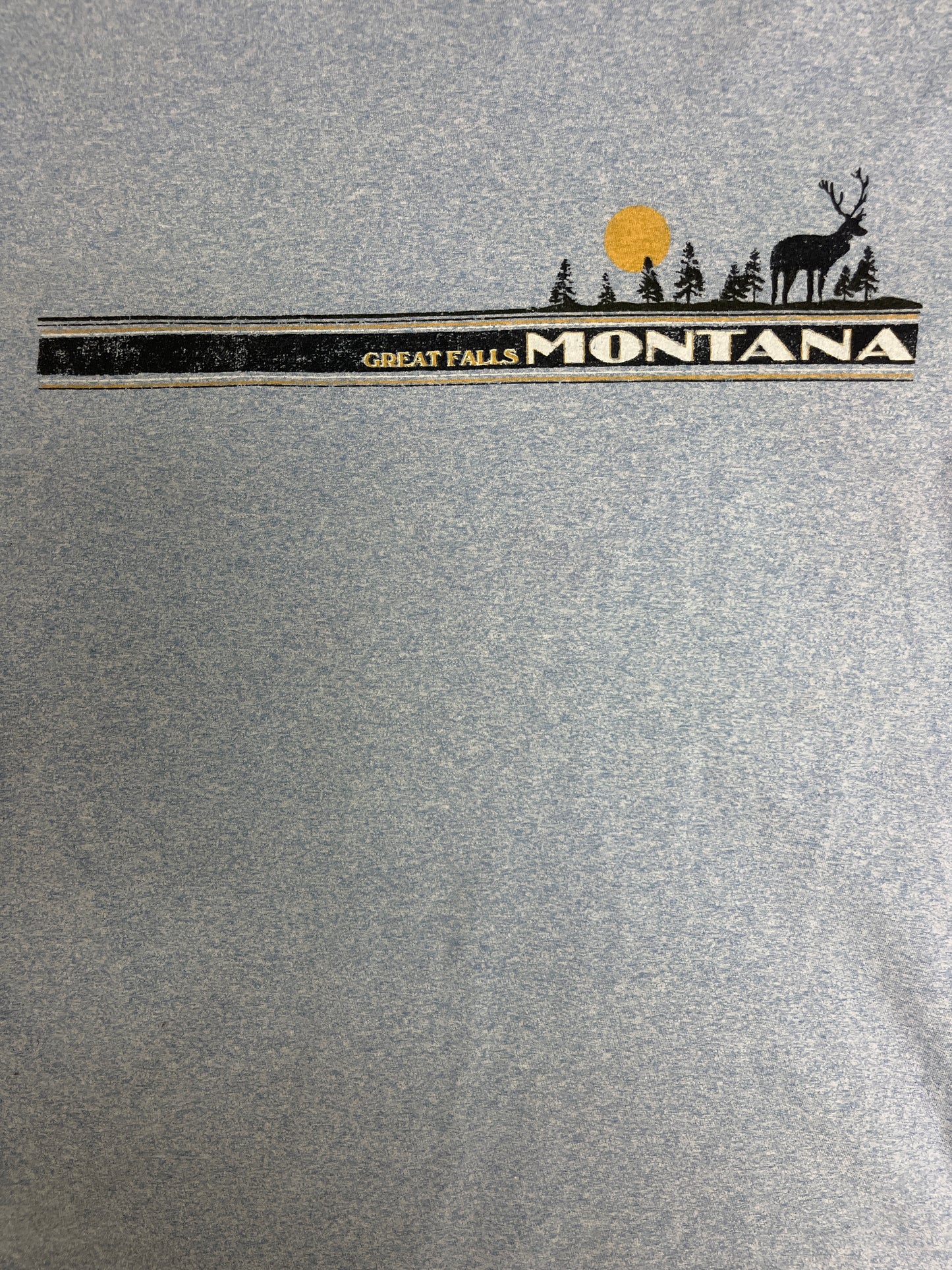 Great Falls, Montana Graphic Tee | Size Large | Vintage 1990s Tourist Blue T-Shirt |