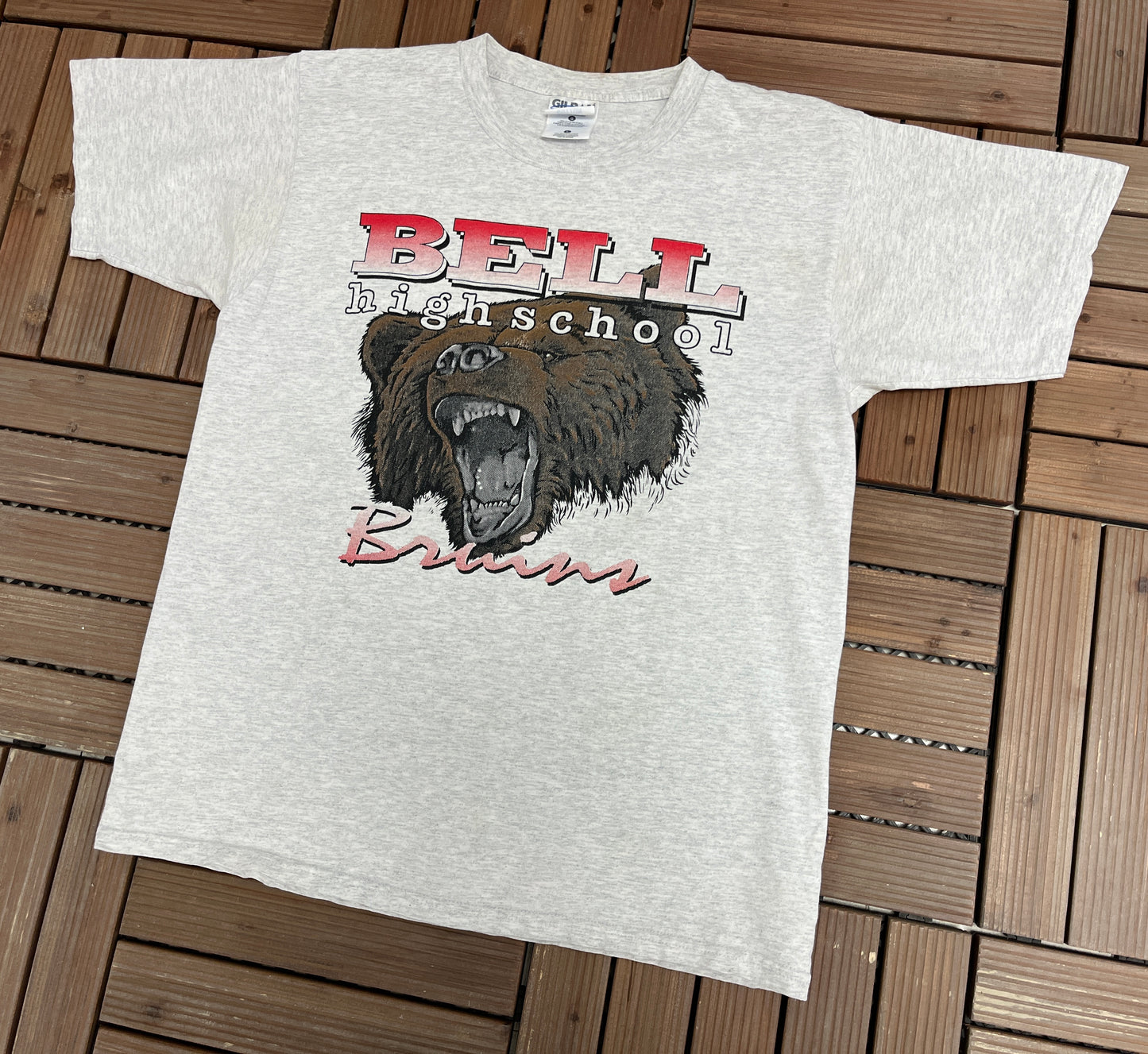 Bell Bruins High School Graphic Tee | Size Large | Vintage 1990s Grey High School T-Shirt | Ottawa, Canada |