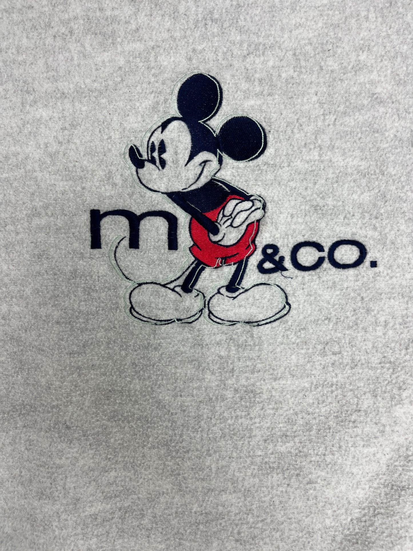 Mickey Mouse & Co Embroidered Graphic Crewneck | Size X-Large | Vintage 1990s Disney Cartoon Fleece Grey Sweater | Free Shipping to USA |