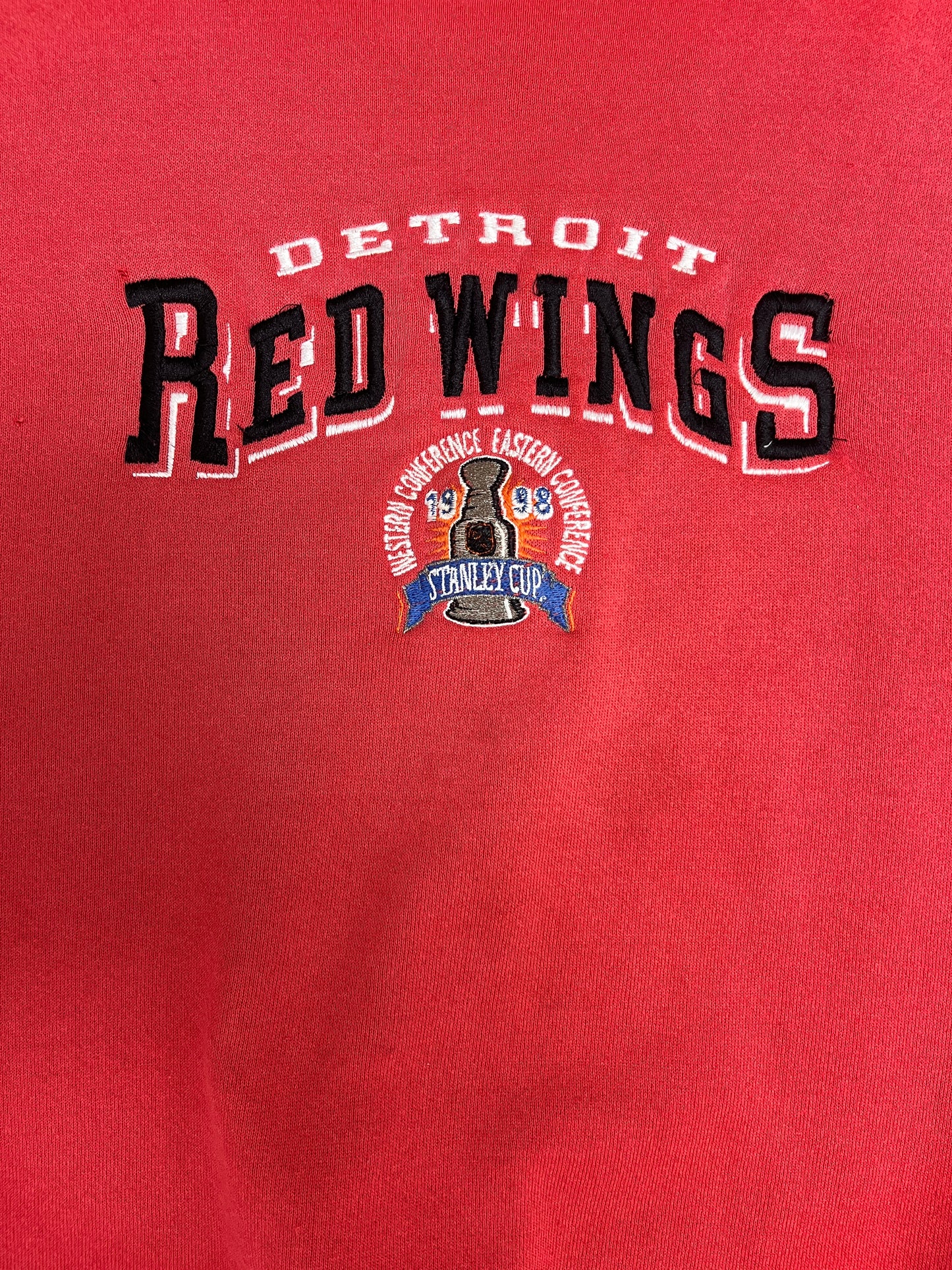 Detroit Red Wings Stanley Cup 1998 Stitched Graphic Crewneck | Size X-Large | Vintage 1990s NHL Hockey Red Sweater |