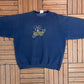 Mickey Mouse Embroidered Graphic Crewneck | Size X-Large | Vintage 1990s Blue Mickey Mouse Disney Sweater |