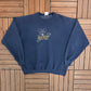 Mickey Mouse Embroidered Graphic Crewneck | Size X-Large | Vintage 1990s Blue Mickey Mouse Disney Sweater |