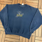 Mickey Mouse Embroidered Graphic Crewneck | Size X-Large | Vintage 1990s Blue Mickey Mouse Disney Sweater |
