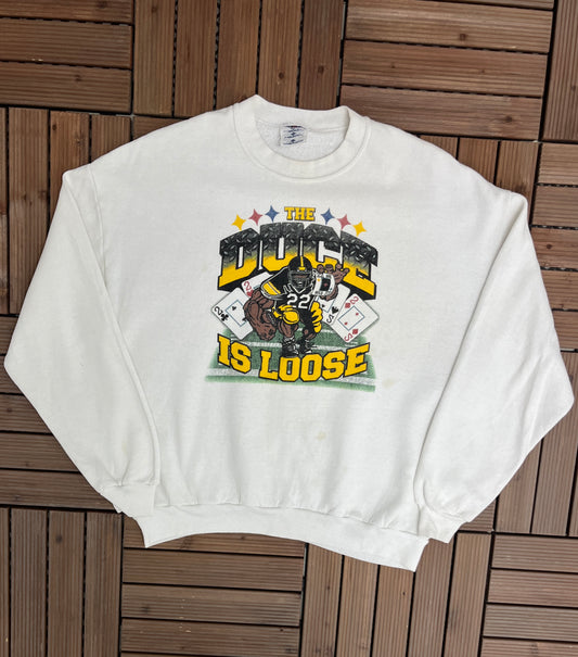 Pittsburgh Steelers The Duce Is Loose Graphic Crewneck | Size X-Large | Vintage 200s Football White Sweater | Free Shipping to USA |