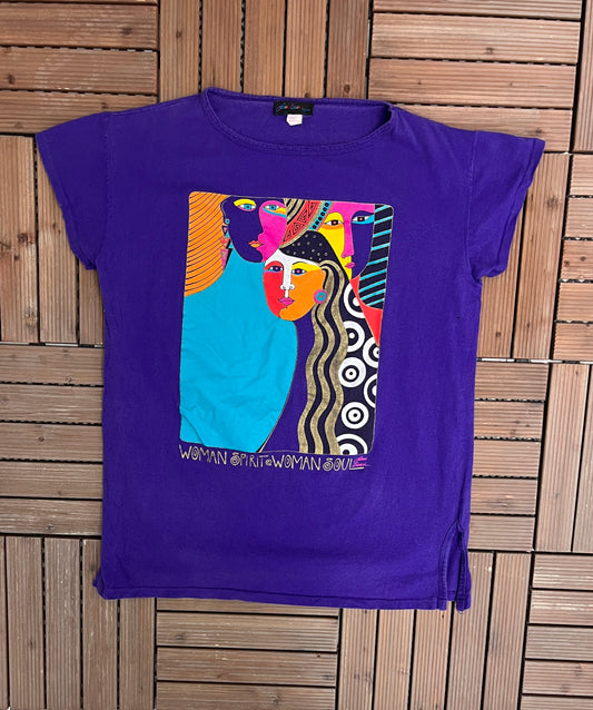 Woman Spirit Woman Soul Graphic Tee | One Size Fits All | Vintage 1990s Single Stitch Purple T-Shirt |