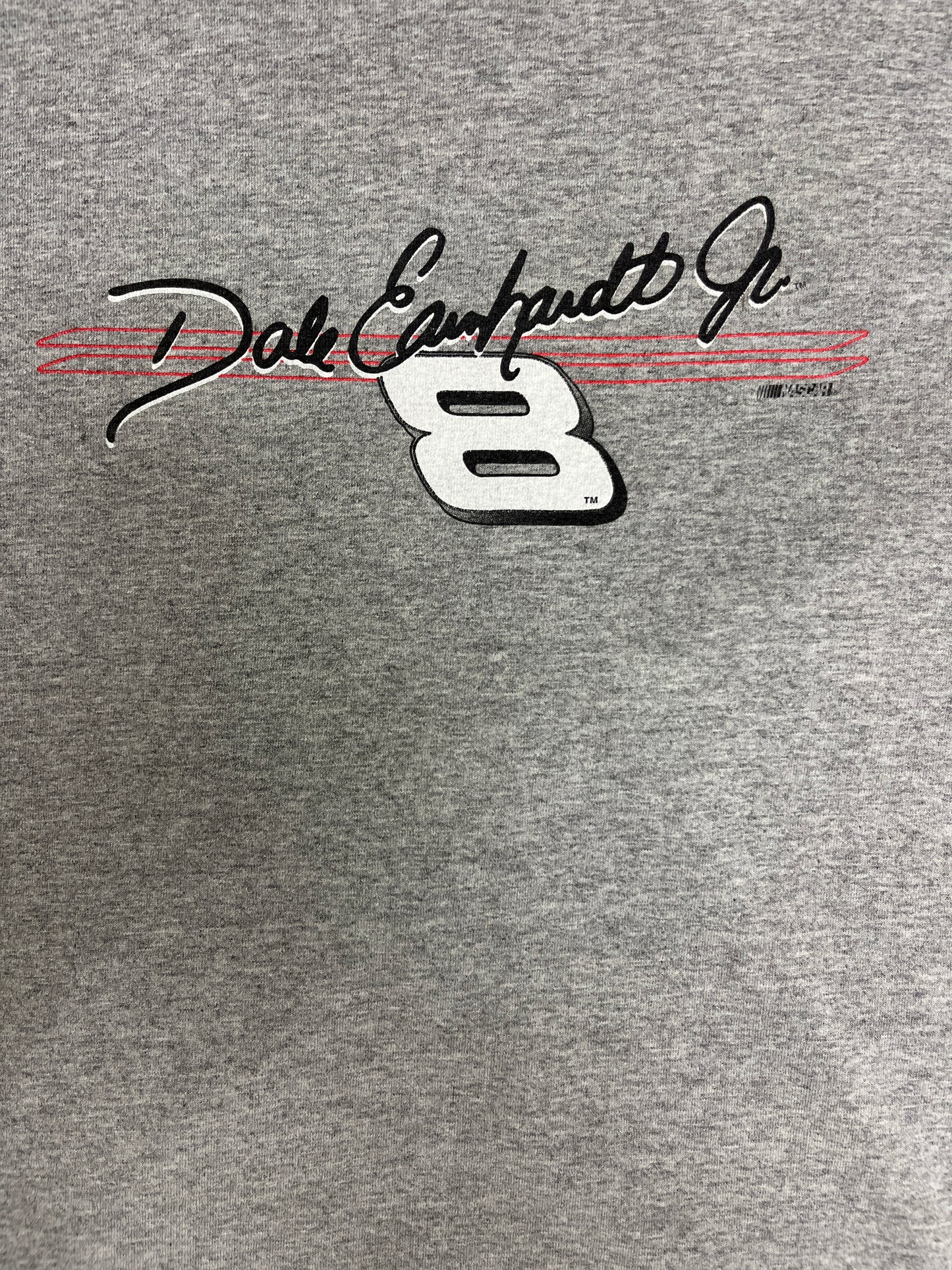 Dale Earnhardt Jr NASCAR #8 Graphic Tee | Size Large | Vintage 2000s Racing Grey Long Sleeve T-Shirt | Free Shipping to USA |