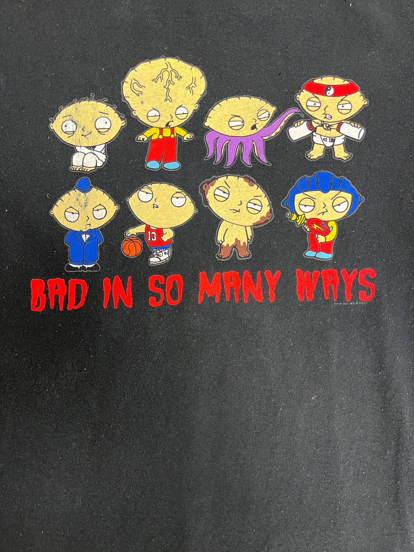 Bad In So Many Ways Stewie Griffin Graphic Tee | Size Large | Vintage 2000s Animated Television T-Shirt |