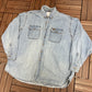 Carhartt Spell Out Patch Light Denim Shirt | Size XX-Large | Vintage 1990s Blue Light Denim Jacket |