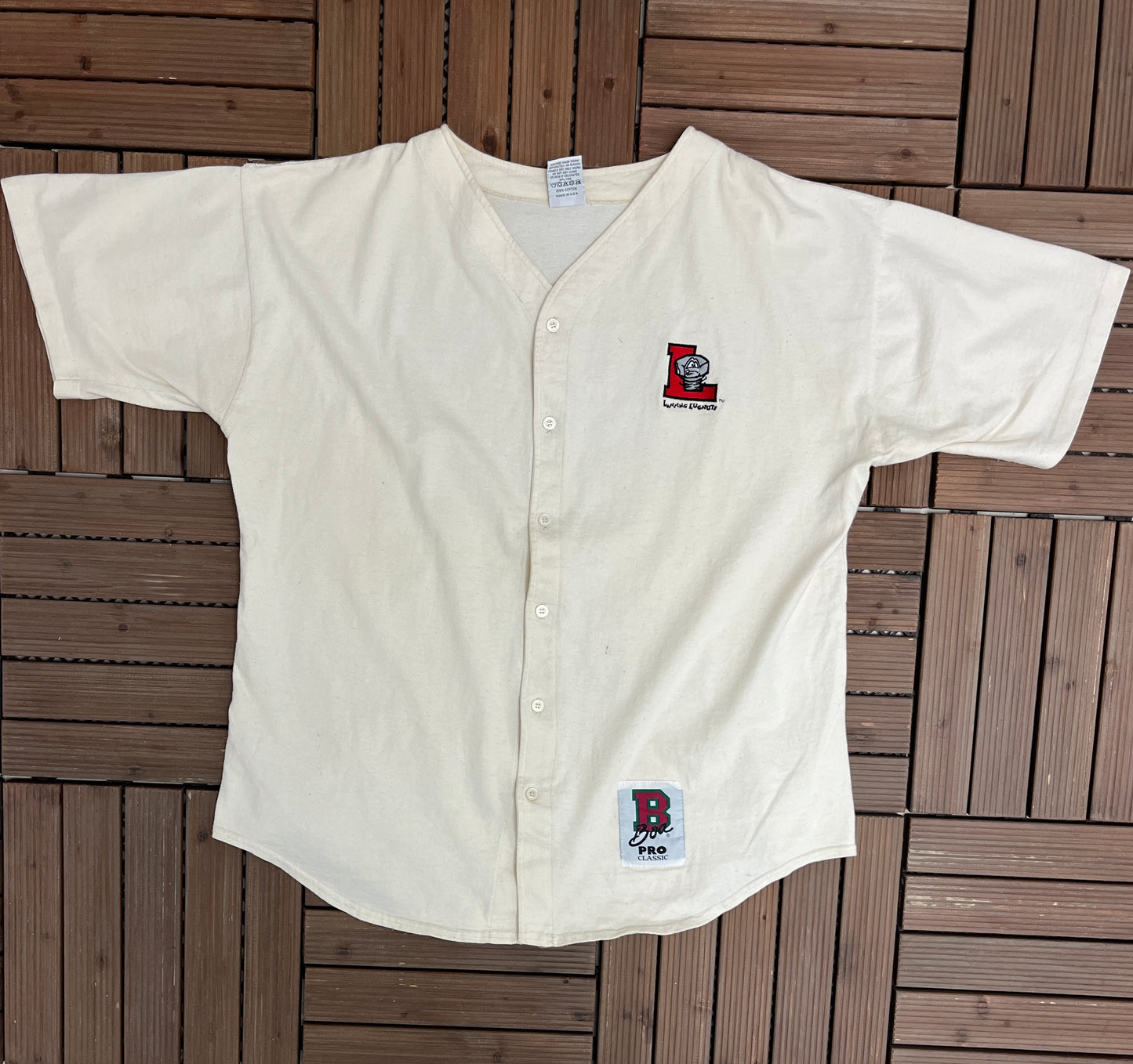 Lansing Lugnuts Embroidered Graphic Jersey | Size X-Large | Vintage 1990s Midwest League Baseball Made in USA Jersey |