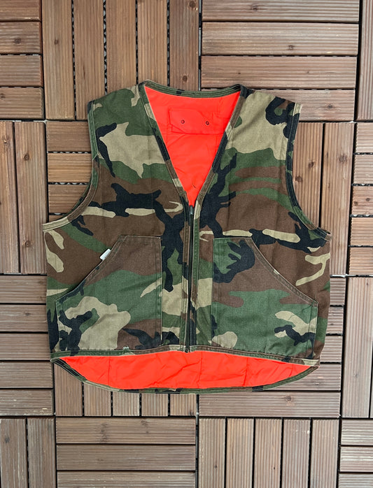 Camoflauge Green Vests Jacket | Size Large | Vintage 1990s Hunting Camoflauge Vest |