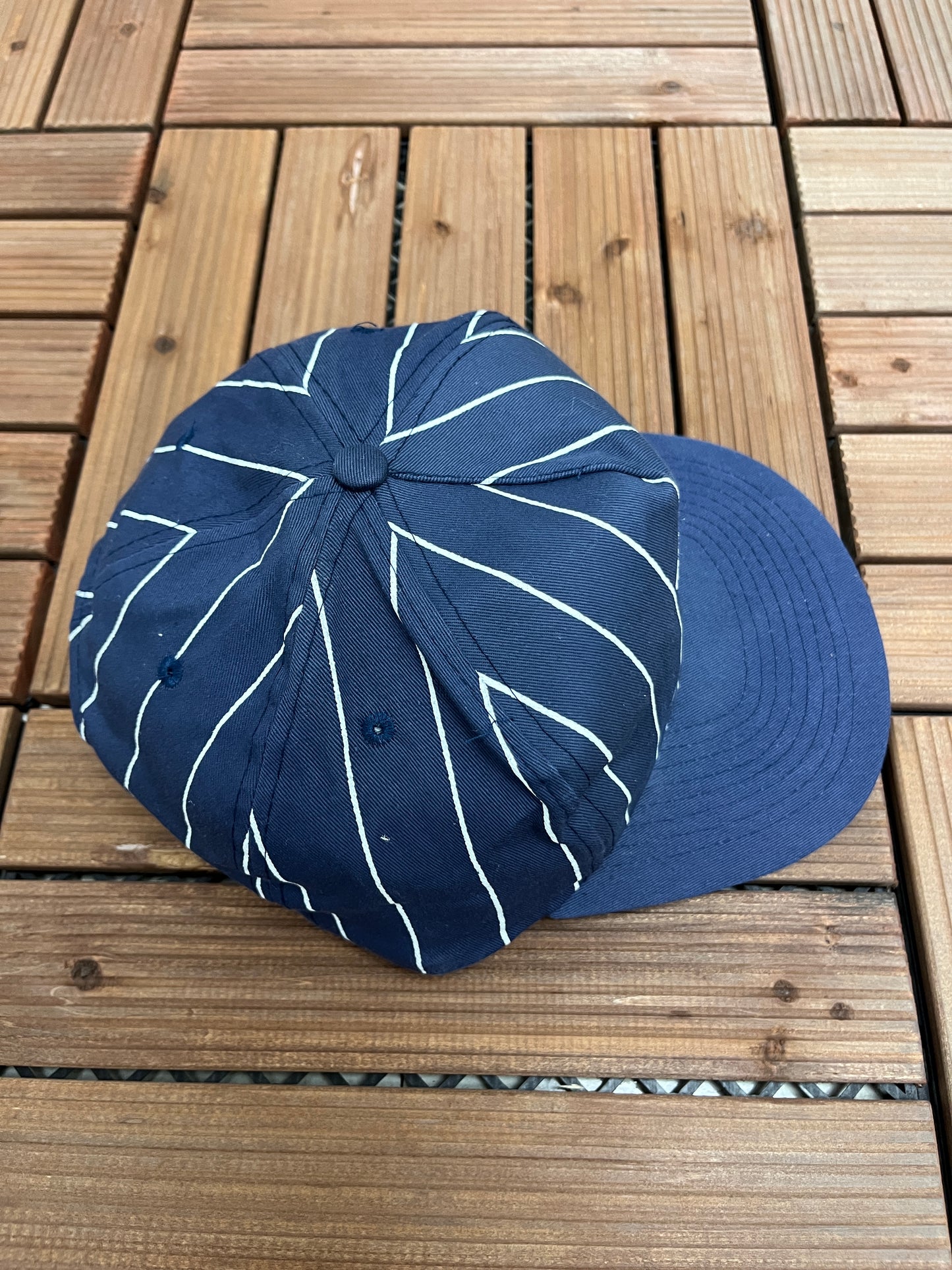 Trojan Explosives Graphic Hat | Adjustable With Snap Back | Vintage 1990s Promotional Pinstripe Blue Cap | Free Shipping to USA |