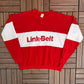 Link-Belt Cranes Graphic Crewneck | Size X-Large | Vintage 1990s Promotional Red Sweater |