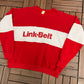 Link-Belt Cranes Graphic Crewneck | Size X-Large | Vintage 1990s Promotional Red Sweater |