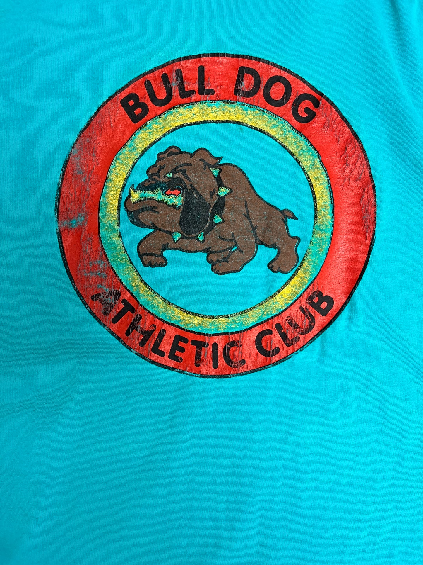 Manitoba Bull Dog Athletic Club Graphic Tee | Size XX-Large | Vintage 1990s Promotional Teal T-Shirt |