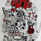Back To The 50's Graphic Tee | Size X-Large | Vintage 2000s Promotional Grey T-Shirt |