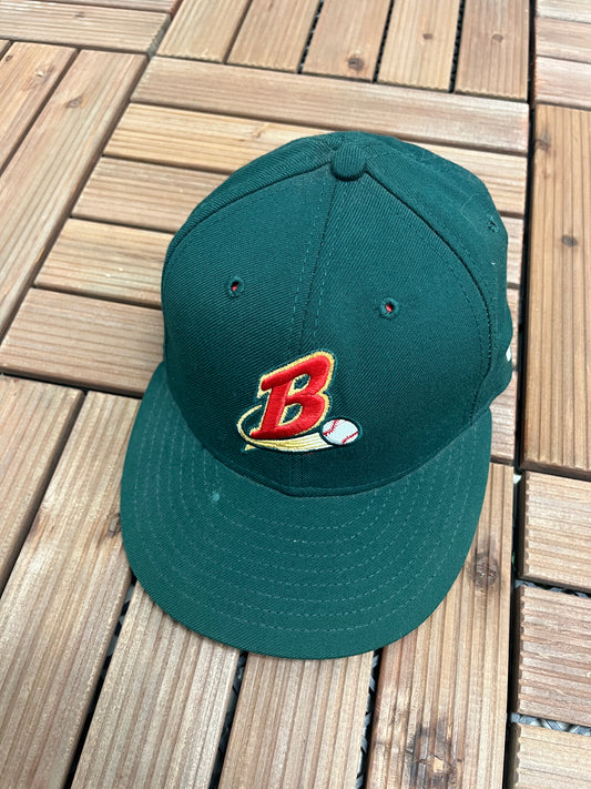 Buffalo Bisons Embroidered Graphic Hat | Size 6 3/4 | Vintage 2000s Minor League Green Baseball Cap |