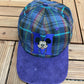 Mickey Mouse Embroidered Graphic Hat | Snap Back | Vintage 1990s Disney Promotional Plaid Cap |