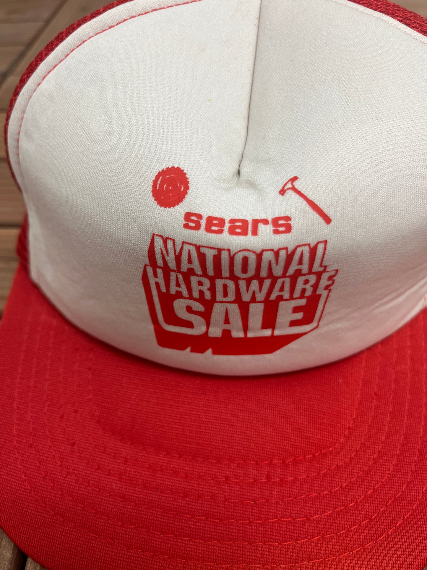 Sears National Hardware Sale Graphic Hat | Snap Back | Vintage 1990s Promotional White Cap |