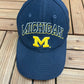 Michigan Wolverines Embroidered Graphic Hat | Snap Back | Vintage 1990s College Sports Blue Cap |