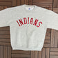 Cleveland Indians Stitched Graphic Crewneck | Size X-Large | Vintage 1990s MLB Baseball Grey Sweater |