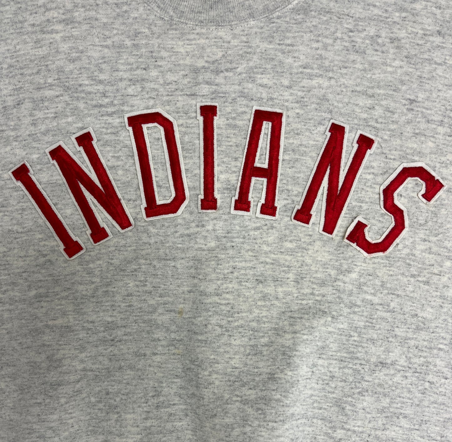 Cleveland Indians Stitched Graphic Crewneck | Size X-Large | Vintage 1990s MLB Baseball Grey Sweater | Free Shipping to USA |