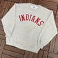 Cleveland Indians Stitched Graphic Crewneck | Size X-Large | Vintage 1990s MLB Baseball Grey Sweater |