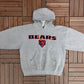 Chicago Bears Embroidered Graphic Hoodie | Size X-Large | Vintage 2000s NFL Football Grey Sweater |