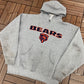 Chicago Bears Embroidered Graphic Hoodie | Size X-Large | Vintage 2000s NFL Football Grey Sweater |
