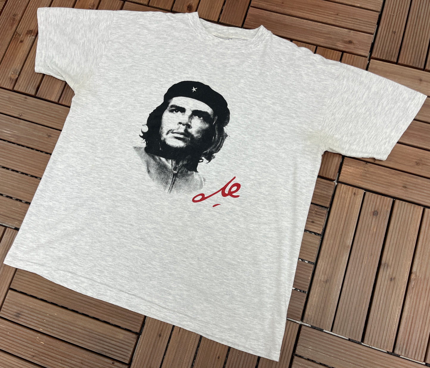 Che Guevara Graphic Tee | Size XX-Large | Vintage 1990s Promotional Rebellion Grey T-Shirt | Free Shipping to USA |