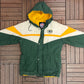 Green Bay Packers Embroidered Graphic Jacket | Size Medium | Vintage 1990s NFL Football Green Game Day Jacket |